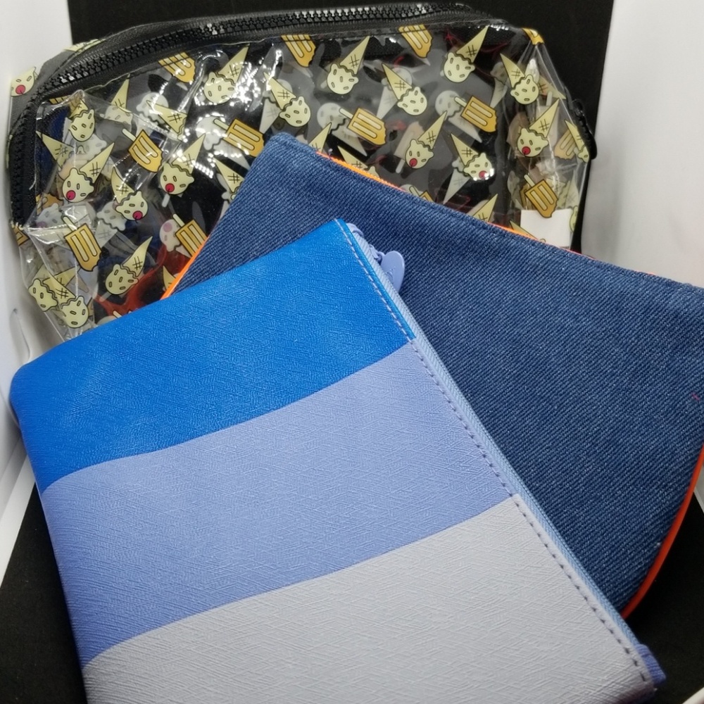 Set of 3 Ipsy cosmetic bags